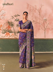 Kimora Sindhuri Premium Bindiya Bandhani Georgette Saree with Blouse SA-485