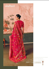 Kimora Sindhuri Premium Bindiya Bandhani Georgette Saree with Blouse SA-486