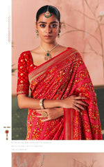 Kimora Sindhuri Premium Bindiya Bandhani Georgette Saree with Blouse SA-484