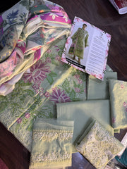 SABLE VOGUE Luxury Lawn '25 | Embroidered Panel & Organza Suit SL-09-25-V2