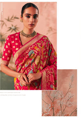 Kimora Sindhuri Premium Bindiya Bandhani Georgette Saree with Blouse SA-486