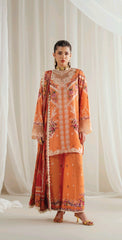 Eres Bonita by BinIlyas Embroidered Viscose Shirt with Digital Print Chiffon Dupatta & Trousers | 3-Piece Unstitched Suit 1101-A