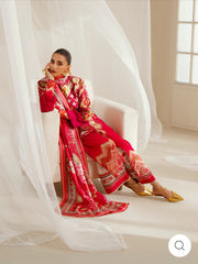 Eres Bonita by BinIlyas Embroidered Viscose Shirt with Digital Print Chiffon Dupatta & Trousers | 3-Piece Unstitched Suit 1102-A