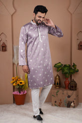 Malai Silk Kurta with Heavy Embroidery & Sequence Work 02