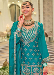 Eba Lifestyle Rangoli Series 2191 | Embroidered Chinon Suit Set