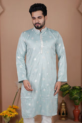 Malai Silk Kurta with Heavy Embroidery & Sequence Work 03