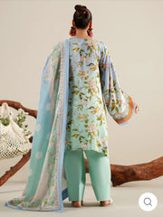 Eres Bonita by BinIlyas Embroidered Viscose Shirt with Digital Print Chiffon Dupatta & Trousers | 3-Piece Unstitched Suit 1105-B