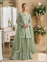 Sana by Sayuri - A New Hue of Opulence | Semi-Stitched Palazzo Suit 5819-D