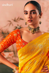 Kimora Sindhuri Premium Bindiya Bandhani Georgette Saree with Blouse SA-488
