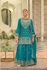 Eba Lifestyle Rangoli Series 2191 | Embroidered Chinon Suit Set