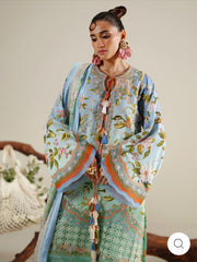 Eres Bonita by BinIlyas Embroidered Viscose Shirt with Digital Print Chiffon Dupatta & Trousers | 3-Piece Unstitched Suit 1105-B