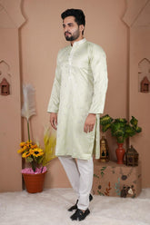 Malai Silk Kurta with Heavy Embroidery & Sequence Work 05