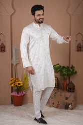 Malai Silk Kurta with Heavy Embroidery & Sequence Work 04