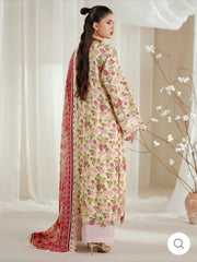 Eres Bonita by BinIlyas Embroidered Viscose Shirt with Digital Print Chiffon Dupatta & Trousers | 3-Piece Unstitched Suit 1107-A