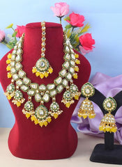 Yellow Kundan Festival Wear Necklace Set MKSW713275