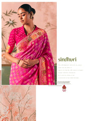 Kimora Sindhuri Premium Bindiya Bandhani Georgette Saree with Blouse SA-491