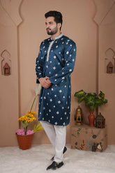 Malai Silk Kurta with Heavy Embroidery & Sequence Work 06