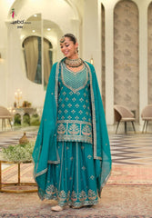 Eba Lifestyle Rangoli Series 2191 | Embroidered Chinon Suit Set
