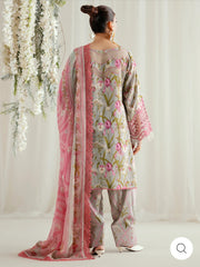 Eres Bonita by BinIlyas Embroidered Viscose Shirt with Digital Print Chiffon Dupatta & Trousers | 3-Piece Unstitched Suit 1103-B