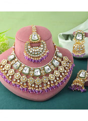 Purple Kundan Festival Wear Necklace Set MKSW692778