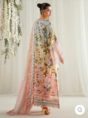 Eres Bonita by BinIlyas Embroidered Viscose Shirt with Digital Print Chiffon Dupatta & Trousers | 3-Piece Unstitched Suit 1105-A