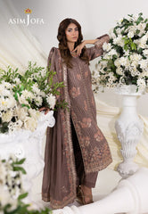 AJIZL-20 EMBROIDERED PAPER COTTON UNSTITCHED 3 PCS
