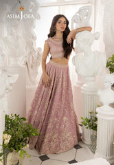 AJIZL-12 EMBROIDERED JAVERIA NET UNSTITCHED 3 PCS