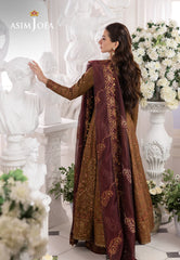 AJIZL-13 EMBROIDERED SPUN RAW SILK UNSTITCHED 3 PCS