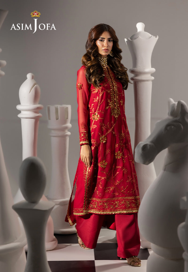 AJIZL-19 EMBROIDERED CHIFFON UNSTITCHED 3 PCS