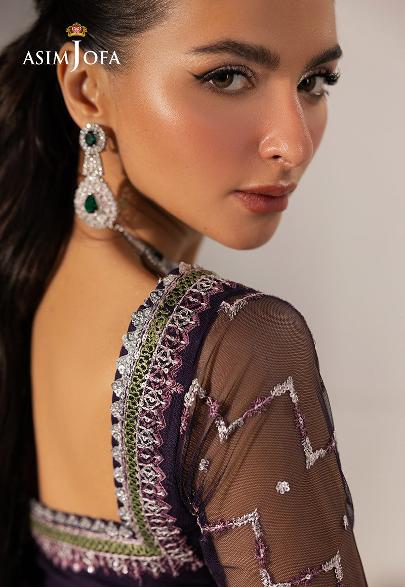 AJIZL-15 EMBROIDERED NET UNSTITCHED 3 PCS