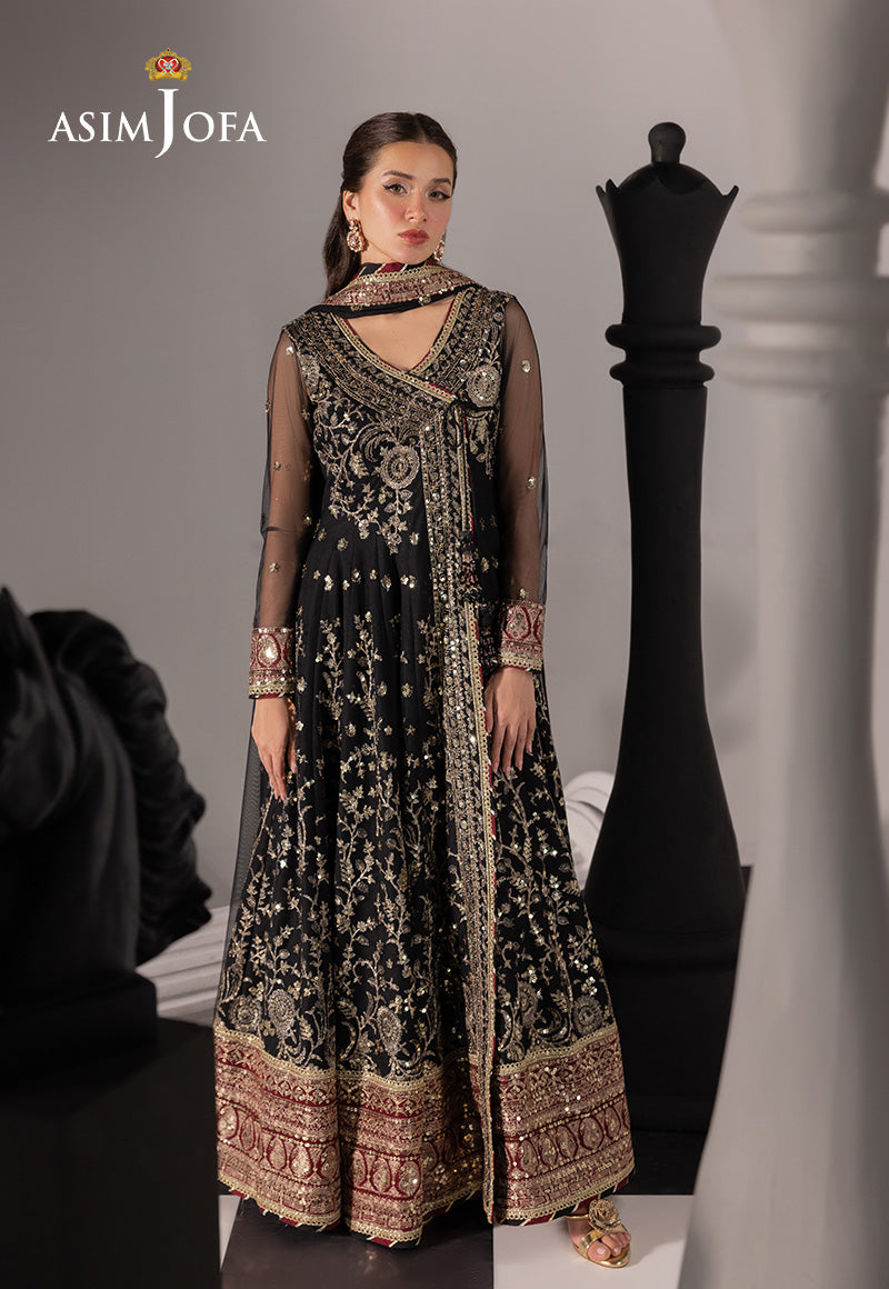 AJIZL-03 EMBROIDERED NET UNSTITCHED 3 PCS