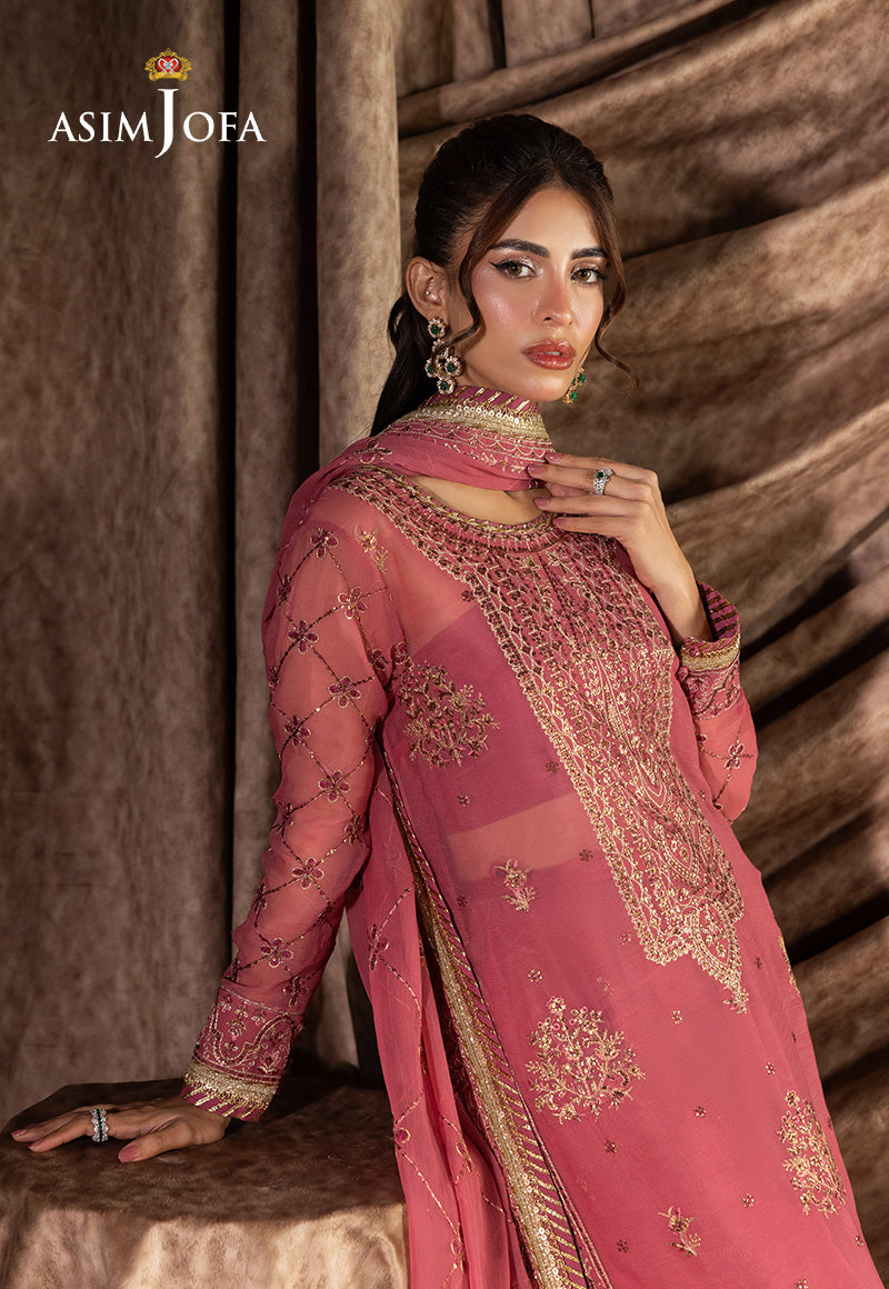 AJIZL-14 EMBROIDERED CHIFFON UNSTITCHED 3 PCS