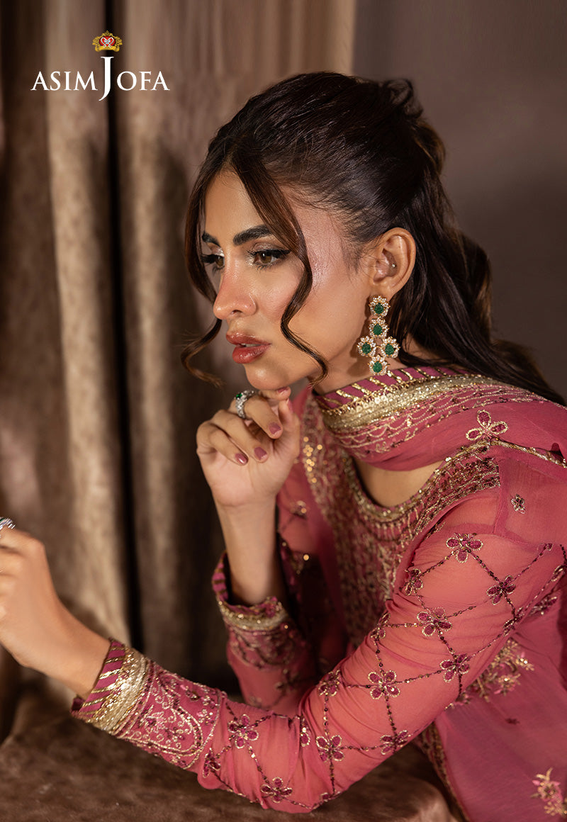 AJIZL-14 EMBROIDERED CHIFFON UNSTITCHED 3 PCS