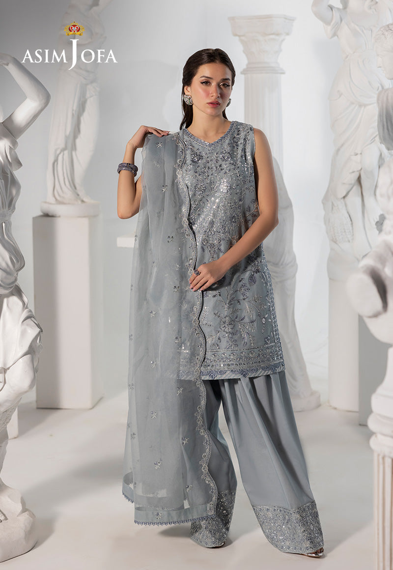 AJIZL-17 EMBROIDERED BOSKI SILK UNSTITCHED 3 PCS