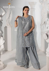 AJIZL-17 EMBROIDERED BOSKI SILK UNSTITCHED 3 PCS