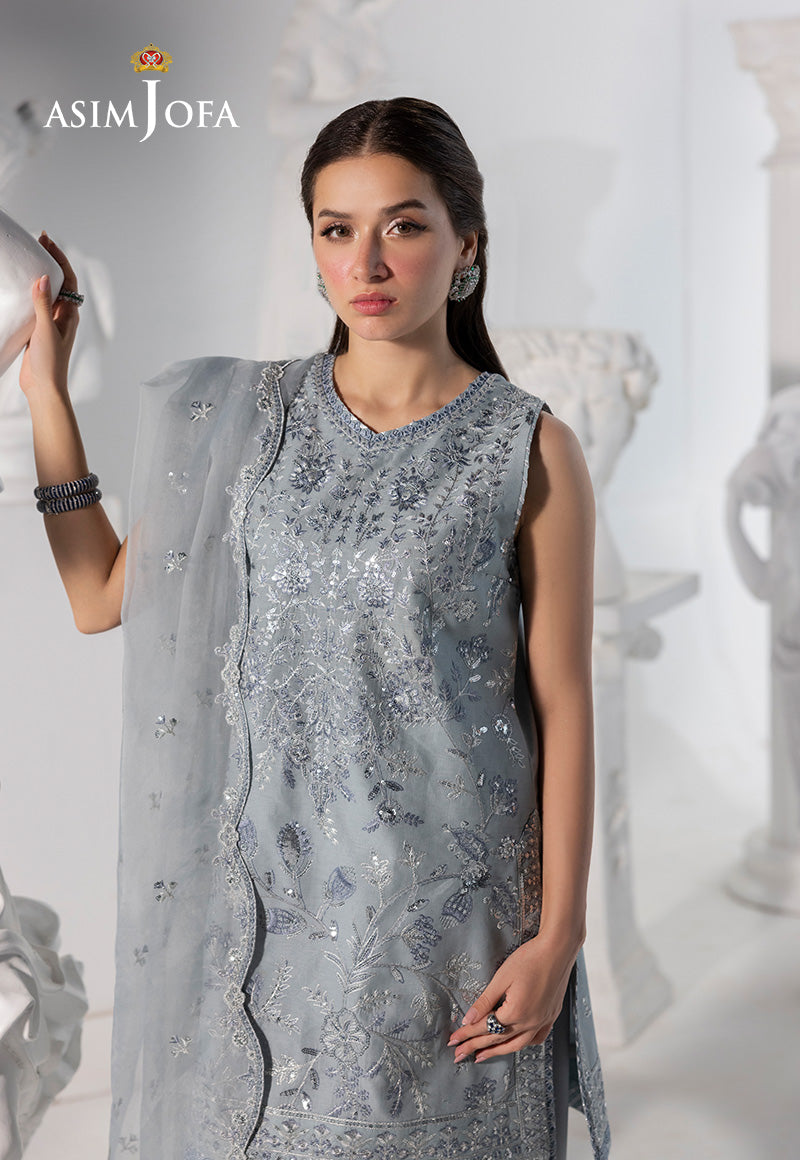 AJIZL-17 EMBROIDERED BOSKI SILK UNSTITCHED 3 PCS