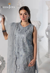 AJIZL-17 EMBROIDERED BOSKI SILK UNSTITCHED 3 PCS
