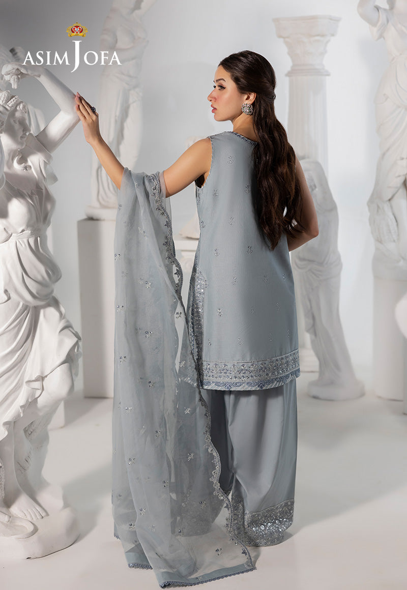 AJIZL-17 EMBROIDERED BOSKI SILK UNSTITCHED 3 PCS