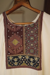 White Indian Wedding Salwar Kameez with Handwork and Print,, Readymade Dress in Silk with Zari, Sequins and Thread work