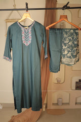 Handmade Salwar Kameez Suits for Women, Pakistani Wedding Green Silk Dress with Zardozi, Zari, Sequins and Thread work