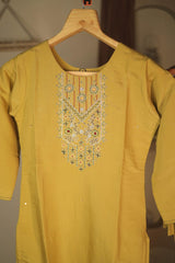 Handmade Indian Wedding Haldi Salwar Suits, Simmer Silk Dress with Zardozi, Zari, Sequins and Thread work