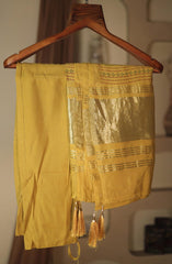 Handmade Indian Wedding Haldi Salwar Suits, Simmer Silk Dress with Zardozi, Zari, Sequins and Thread work