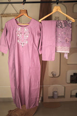 Handmade Indian Wedding Dresses in Lilac color, Ready to wear Simmer Silk Dress with Zardozi, Zari, Sequins and Thread work