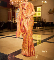 Festive Occasion Organza Silk Saree, Zari Weaving Saree, Indian Bollywood Style Wedding Occasion Saree