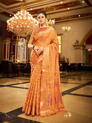 Festive Occasion Organza Silk Saree, Zari Weaving Saree, Indian Bollywood Style Wedding Occasion Saree