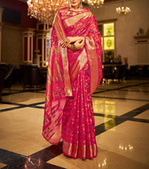Pink Organza Silk Saree, Indian Wedding Saree, Bollywood Saree Online USA UK, Trending Indian Sarees Online AUS, Saree For Women