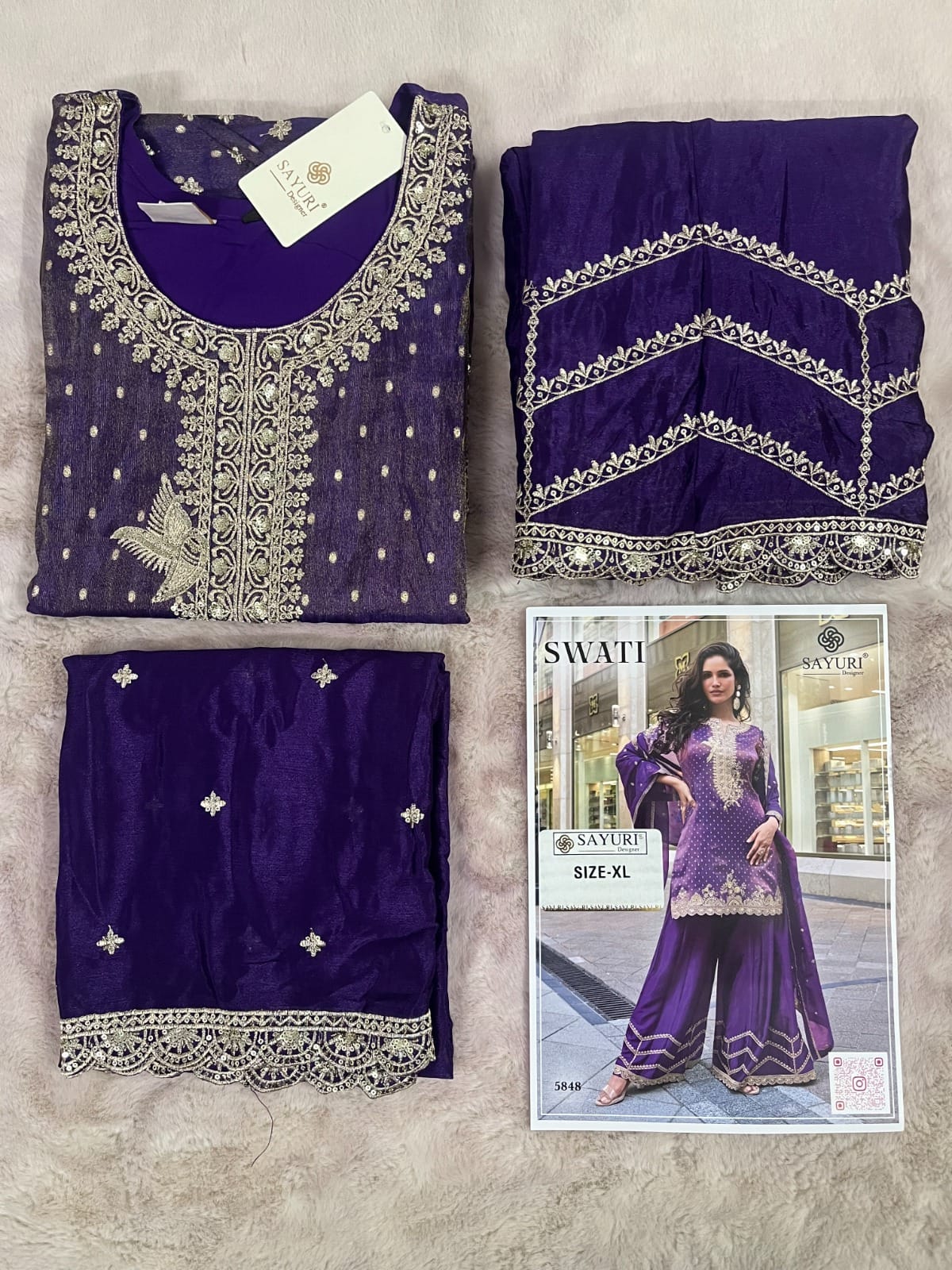 Sayuri Designer Presents:The Swati (3 Pcs) Ensemble in Pure Viscos Simar Jacquard Silk 5848