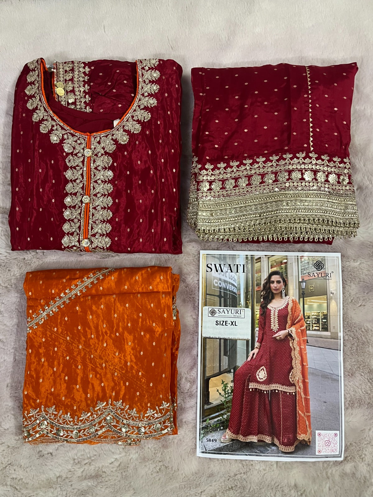 Sayuri Designer Presents:The Swati (3 Pcs) Ensemble in Pure Viscos Simar Jacquard Silk 5849