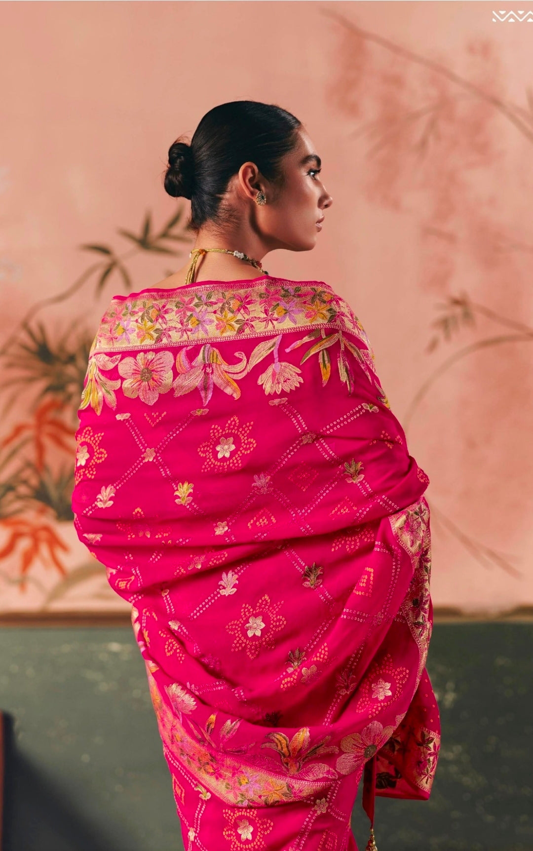 Kimora Sindhuri Premium Bindiya Bandhani Georgette Saree with Blouse SA-483