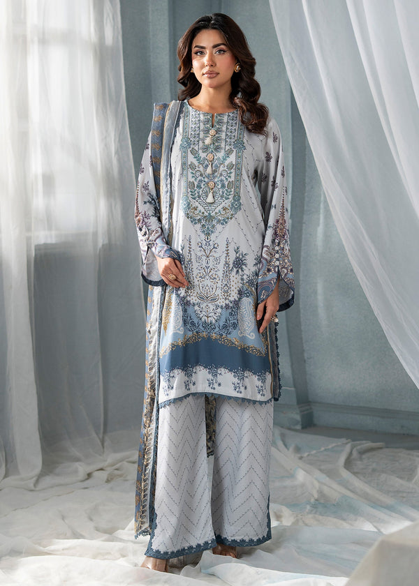 Meerak Embroidered Linen 25 Sky Blossom